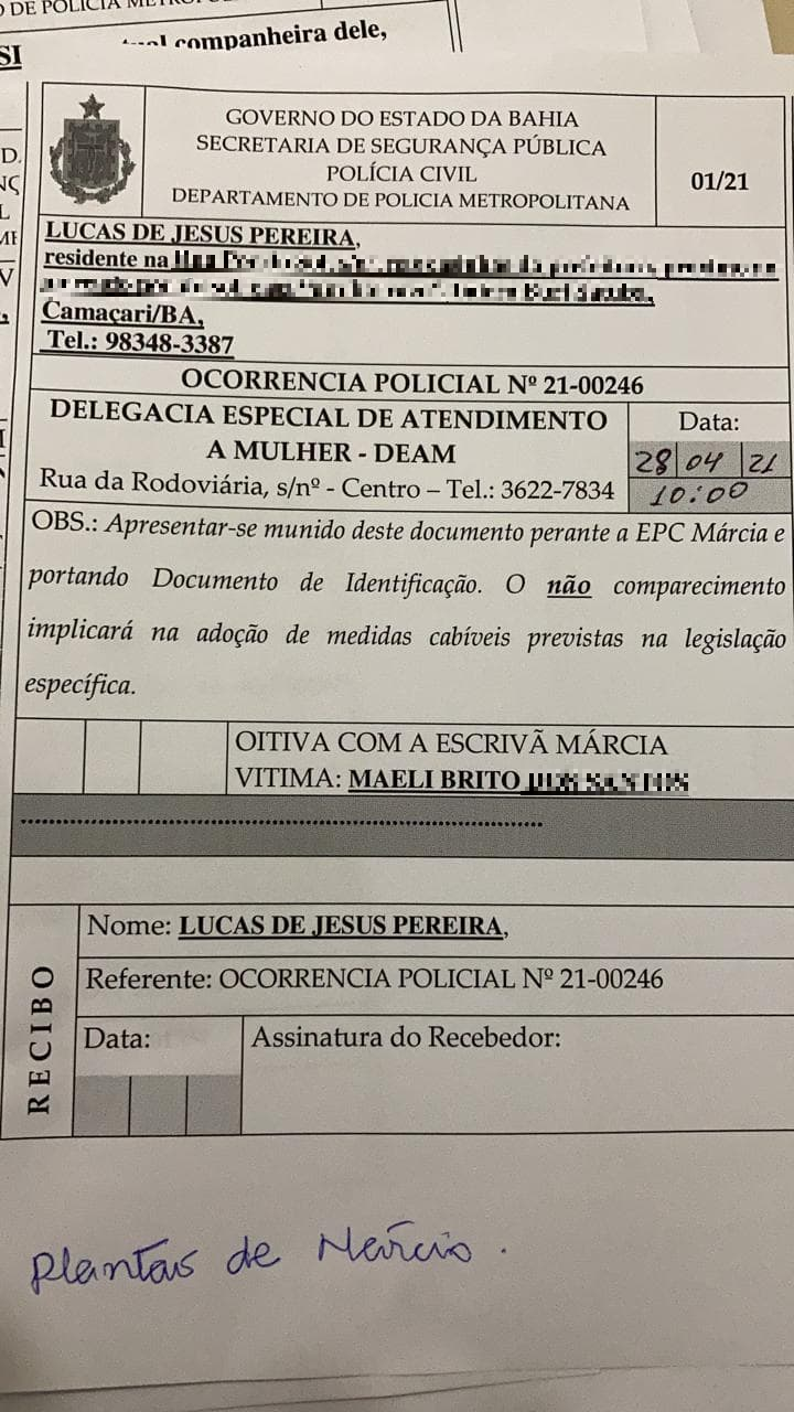Ocorrência Policial (Foto: Cedida)