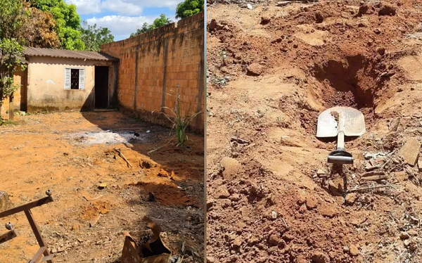 O autor do crime tinha a intenção de atear fogo contra o corpo da mãe e enterrá-la em uma cova que já estava pronta (Foto: Reprodução)