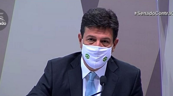 Mandetta presta depoimento na CPI nesta terça (Foto: TV Senado)
