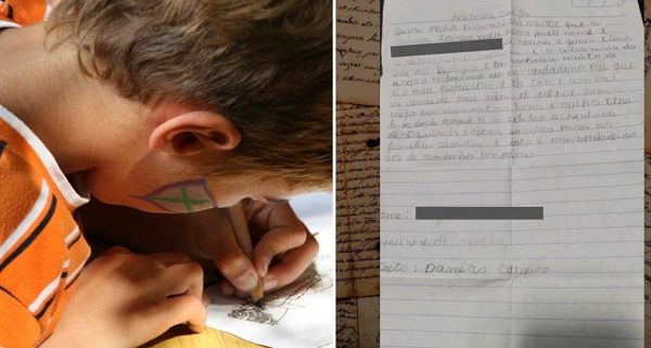 Um menino de 8 anos escreveu uma ‘petição’ para trocar de sobrenome (Foto: Reprodução)