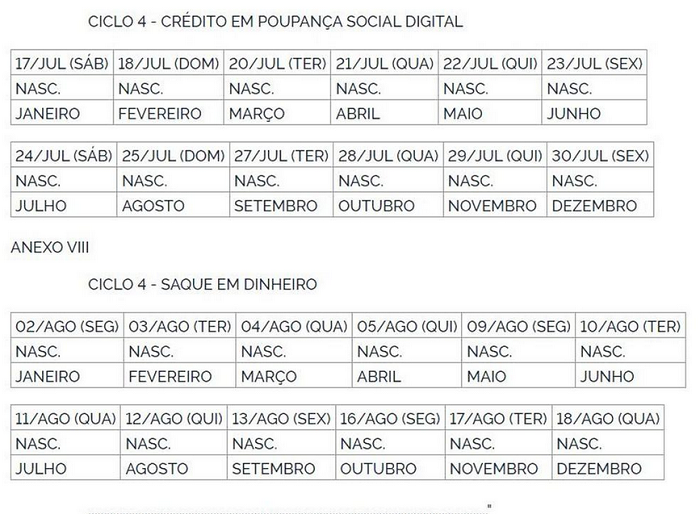 Novo calendário foi divulgado em portaria no Diário Oficial da União (DOU) (Foto: Reprodução/DOU)