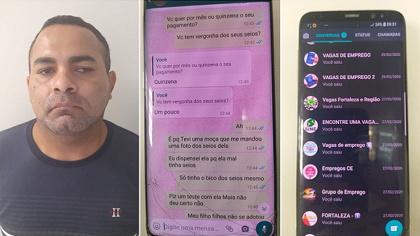 Homem ainda pedia fotos dos seios das candidatas (Foto: SSDPS/Divulgação)
