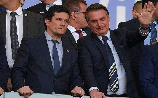 Presidente Jair Bolsonaro e o ex-ministro da Justiça e Segurança Pública Sergio Moro (Foto: Reprodução)