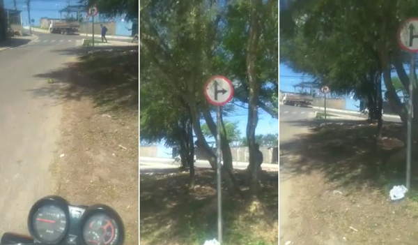 Em vídeo, motociclista aponta falha na sinalização de trâsito em Camaçari (Foto: Montagem/Redação CFF)