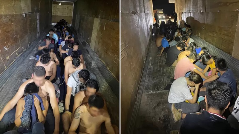 Caminhão com 49 imigrantes ilegais foi interceptado no Texas (EUA), por Agentes do Departamento de Alfândega e Proteção de Fronteira Imagem: Divulgação/U.S. Customs and Border Protection