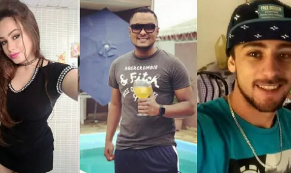 As vítimas foram identificadas como Wemerson Souza e Gustavo Castro, ambos de 26 anos, e Larissa Petez, de 20 (Foto: Reprodução/Redes Sociais)