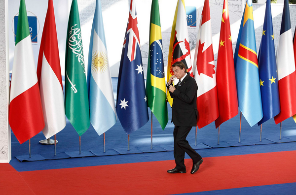 O presidente Bolsonaro durante a Cúpula do G20 em Roma, no dia 31 de outubro (Foto: CAROFEI/FOTOGRAMMA/ZUMA PRESS/CONTACTOPHOTO)
