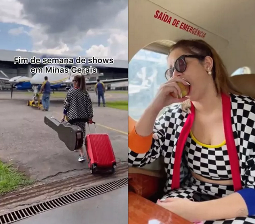 Marília Mendonça publicou vídeo fora e dentro de um avião nesta sexta-feira (5) (Foto: Reprodução/Twitter/MariliaMReal)