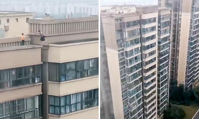 Crianças aparecem pulando, sem demonstrar medo ou remorso com o perigo (Foto: Reprodução)