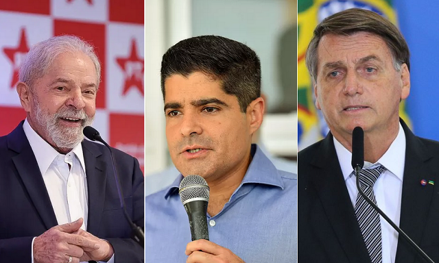 Ex-presidente Lula, ex-prefeito de Salvador ACM Neto e o presidente Jair Bolsonaro (PL) (Foto: Montagem/Redação CFF)