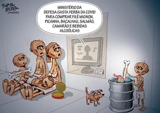 Retrato de milhões de famílias brasileiras HOJE - Charge do Amarildo