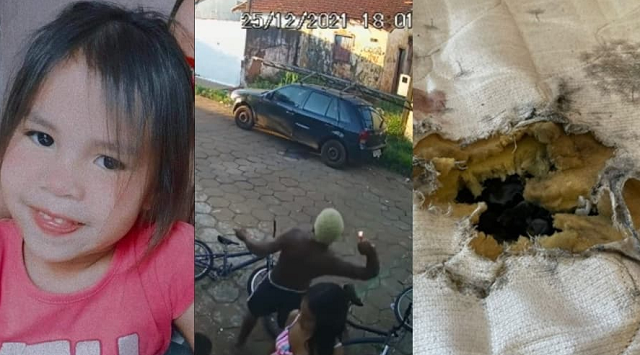 Bomba arremessada atingiu colchão em que menina de 4 anos dormia (Foto: Reprodução)