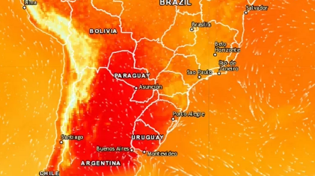 Instituto Nacional de Meteorologia emitiu aviso de perigo para 216 municípios do RS em razão da onda de calor (Foto: Climatempo)