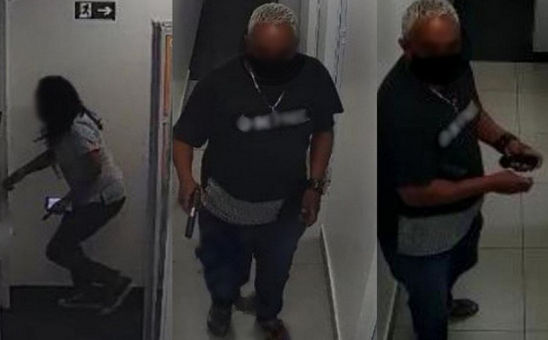 Mulher conseguiu se esconder e o suspeito armado procurou-a em cômodos do local (Foto: Reprodução)