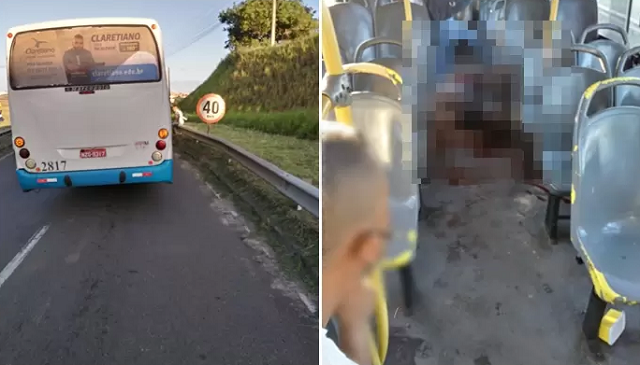Na fuga, um dos bandidos disparou contra um passageiro que não reagiu ao assalto (Foto: Reprodução/Jornal Camaçari)