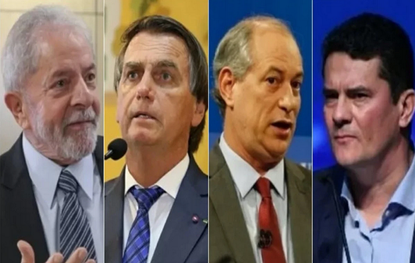 Lula, Bolsonaro e Ciro estão nas três primeiras posições da pesquisa (Foto: Reprodução)