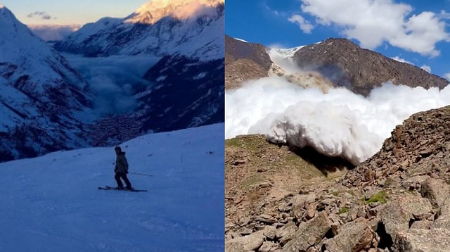 Turista Harry Shimmin conseguiu gravar o momento exato em que ocorria uma avalanche (Foto: Reprodução/Redes Sociais)