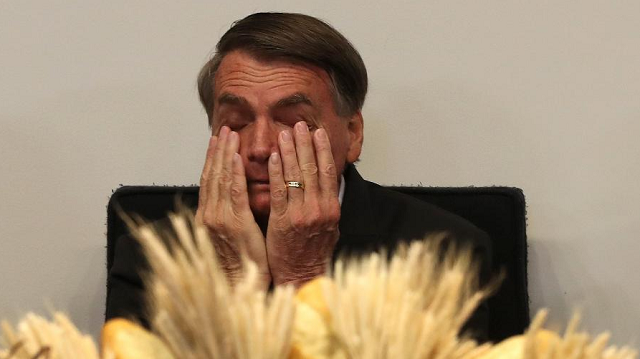 O presidente da República, Jair Messias Bolsonaro (PL), durante o Culto de Santa Ceia, organizado pela Frente Parlamentar Evangélica, no auditório Nereu Ramos, na Câmara dos Deputados, em Brasília (Foto: Wilton Junior/Estadão Conteúdo)