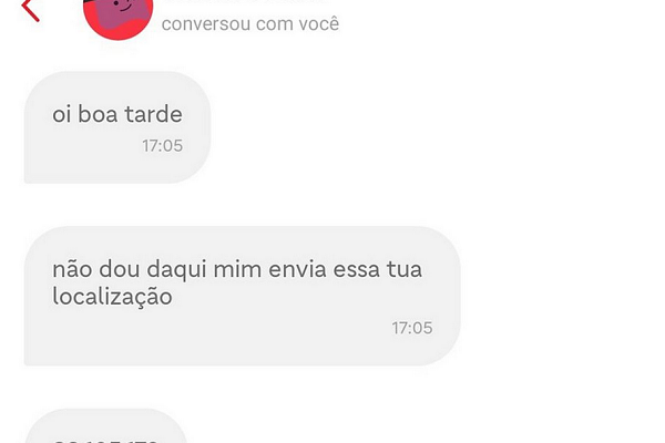 Motoboy marcou a entrega como concluída e ficou com o lanche (Foto: Reprodução)