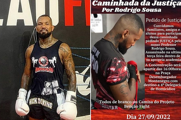 Professor de boxe Rodrigo de Sousa dos Santos, morto a tiros na própria academia, em Camaçari (Foto: Reprodução)