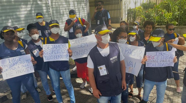 O pagamento dos trabalhadores está condicionado a metas de pesquisas feitas, eles só podem ter 5% de recusas (Foto: Arquivo Pessoal)