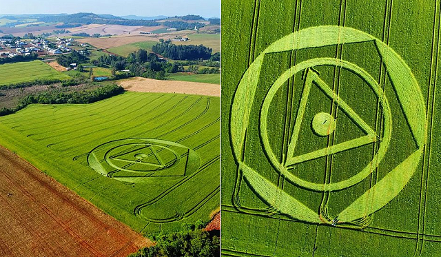 Só em Ipuaçu, os agroglifos já foram avistados pelo menos outras quatro vezes desde 2008, segundo a prefeitura (Foto: Reprodução)