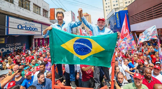 Lula e Fernando Haddad em São Bernardo do Campo (Foto: Ricardo Stuckert)