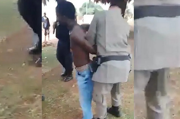 Durante a abordagem, é possível ouvir a frase 'vai gritar Lula lá na África agora' (Foto: Reprodução)