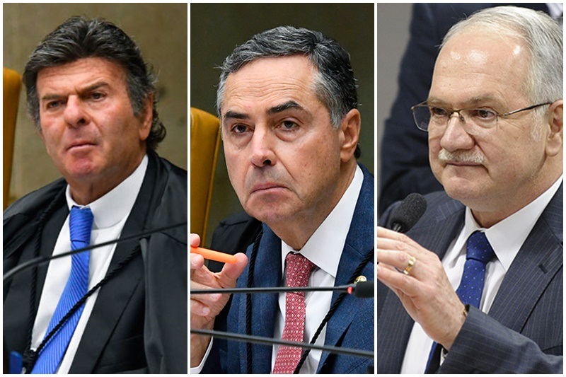 Da esquerda para a direira, os ministros, Fux, Barroso e Fachuin - Foto: Reprodução Google