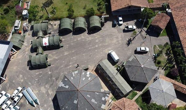 O hospital de campanha que a Força Aérea Brasileira (FAB) montou em Boa Vista (RR) (Foto: FAB/Divulgação)