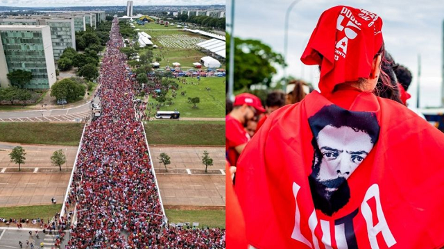 Centenas de milhares chegam para a posse de Lula em Brasília (Foto: Twitter/Humberto Costa e Paulo Pimenta)