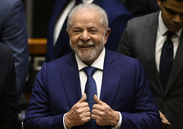Lula discursou no Congresso Nacional (Foto: MAURO PIMENTEL/AFP)