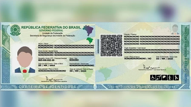 Modelo da nova Carteira de Identidade Nacional (Foto: Agência Brasil)