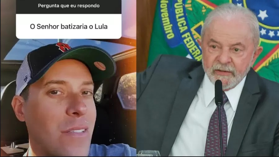 André Valadão, e um dos comentários ao pé de sua postagem: '@Marlon_Piierre: Favor contar os peixes do lago antes de afundar ele na água. 30 segundos é o suficiente para ele roubar os peixes...'