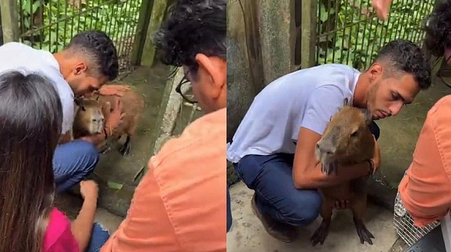 Em decisão judicial assinada na madrugada deste domingo, o juiz federal Márcio André Lopes Cavalcante concedeu a guarda provisória da capivara para o estudante de agronomia Agenor Tupinambá (Foto: Reprodução)