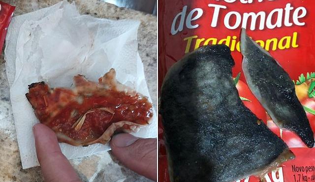 Fungos e ovos de parasitas são encontrados em molho de tomate da Fugini (Foto: Polícia Civil/Divulgação)