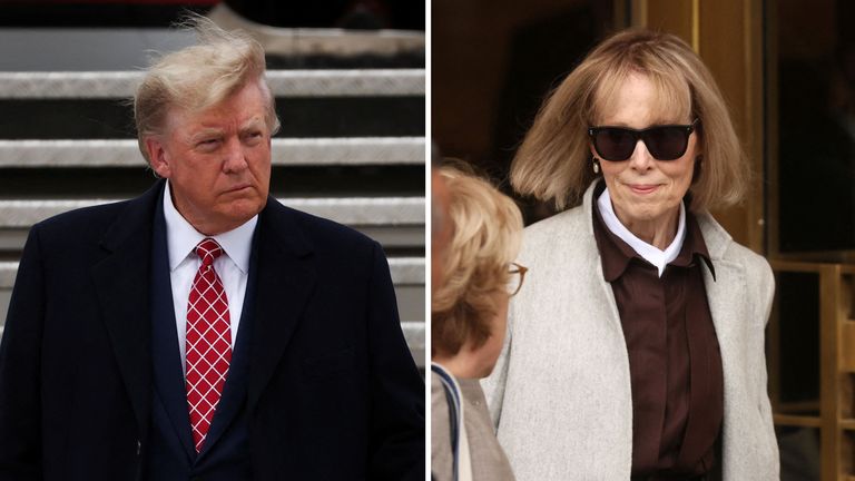 Trump e E. Jean Carroll - Foto: Reprodução