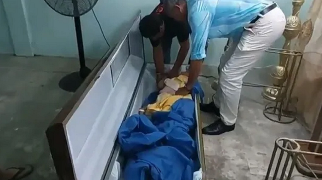 Idosa bateu no caixão, contou o filho, Gilbert Balberán (Foto: Reprodução/Redes Sociais)