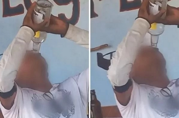O prêmio da aposta seria ainda mais alcóolico: duas caixas de cerveja (Foto: Reprodução)