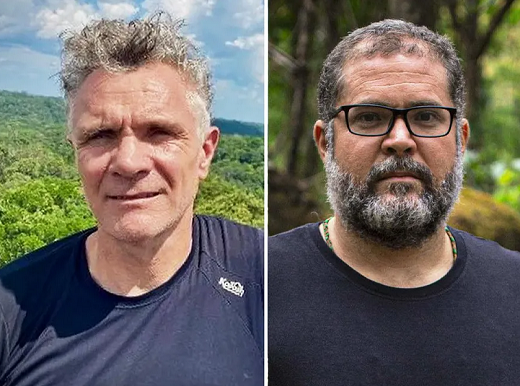 Jornalista Dom Phillips e o indigenista Bruno Pereira, mortos no dia 5 de junho de 2022, vítimas de uma emboscada, enquanto viajavam de barco pela região do Vale do Javari, no Amazonas (Foto: Reprodução)