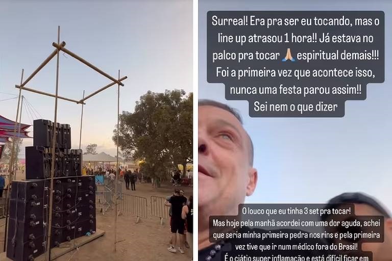 Participantes de rave em Gaza tentam fugir de combatentes do Hamas — Segundo o Itamaraty, pelo menos três brasileiros que participavam do evento estão desaparecidos. Foto: Reprodução de vídeo