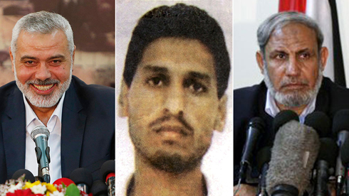 Líder militar do Hamas é o homem mais procurado de Israel, tendo já escapado a várias tentativas de assassinato. Na imagem, Mohammed Deif, no centro e à esquerda - Foto: Reproduçao