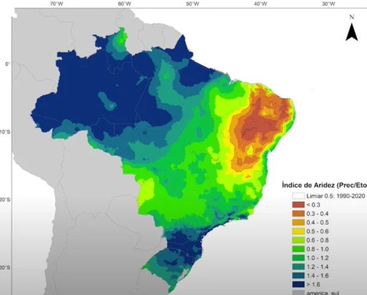 Norte da Bahia é a área brasileira mais afetada (Foto: Divulgação/Inpe e Cemaden)