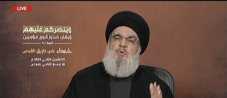 'Estamos preparados para todos os cenários': Líder do Hezbollah, Hassan Nasrallah, que fez seu primeiro pronunciamento sobre a guerra nesta sexta-feira (3) - Al Jazeera