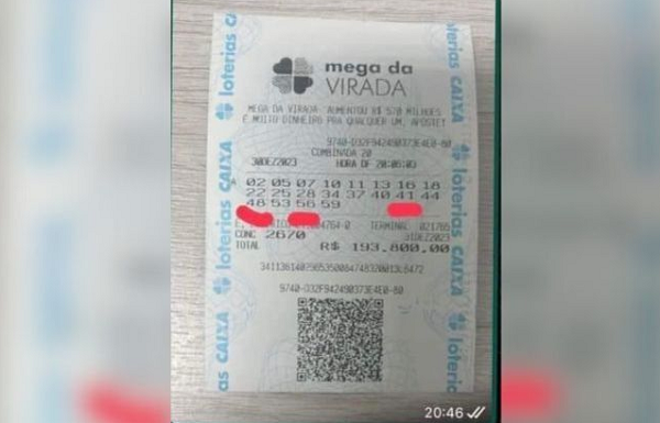 Aposta de 20 números é a mais alta da Mega-Sena (Foto: Reprodução)
