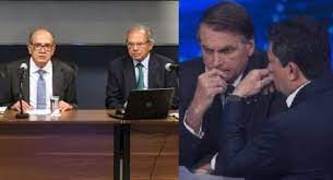 'Ter tirado Sérgio Moro de Curitiba pode ter sido a sua maior contribuição ao Brasil', disse Mendes ao relatar conversa em que Guedes contou sobre convite ao então juiz durante as eleições de 2018. Na imagem, Gilmar Mendes, Paulo Guedes, Jair Bolsonaro e Sergio Moro. Créditos: STF - Reprodução TV Band