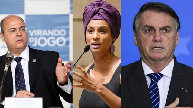 Witzel, Marielle e Bolsonaro (Foto: Eliane Carvalho/Fotos Públicas/Ascom Câmara do Rio e Agência Brasil)