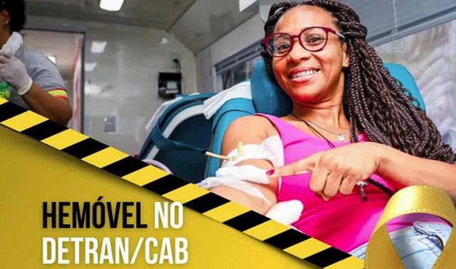 O ônibus da fundação estará no estacionamento do Detran-BA até quarta-feira (Foto: Divulgação/Detran-BA)