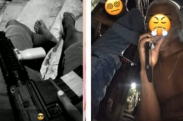 Quinteto preso na ocorrência costumava ostentar armas em redes sociais e promover postagens usando drogas (Foto: Reprodução/Redes sociais)