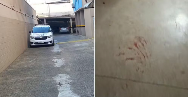 Idoso, de 77 anos, foi agredido pelo neto, no bairro Aparecida, em Santos (SP) (Foto: Carlos Cruz/Canal5WebTV)